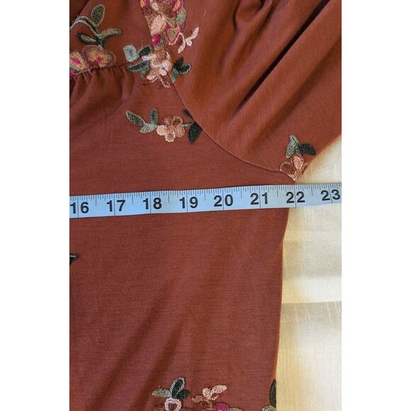 Anthropologie Fig And Flower Women's Size 1X Top Embroidered Boho - Picture 7 of 8